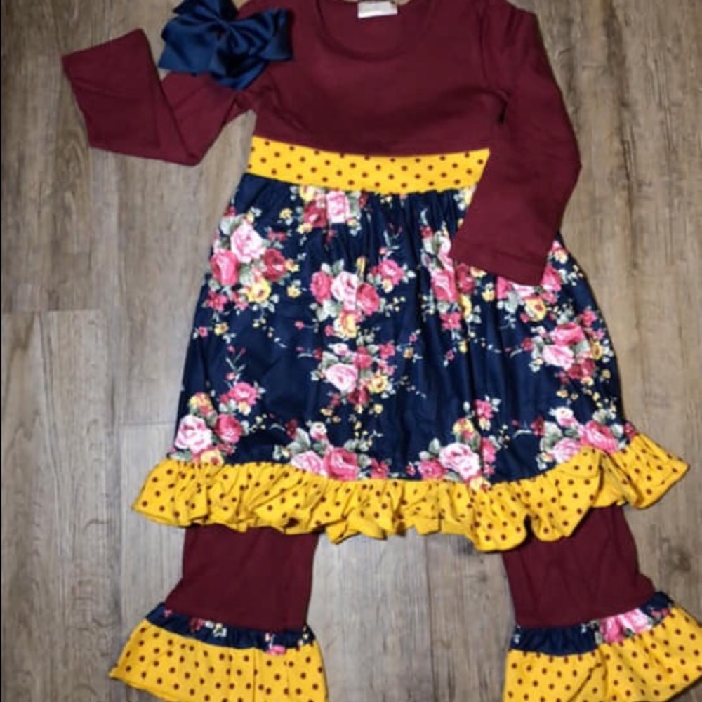 Girls patterned Ruffle Set